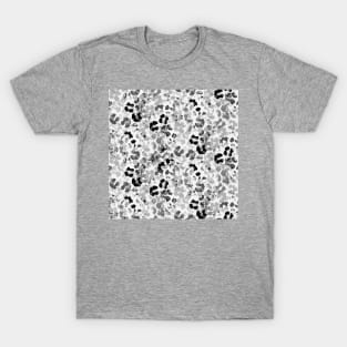 Gray Splashed Flowers T-Shirt